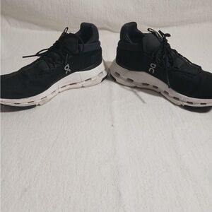 On Cloud Running Black and White Sneakers